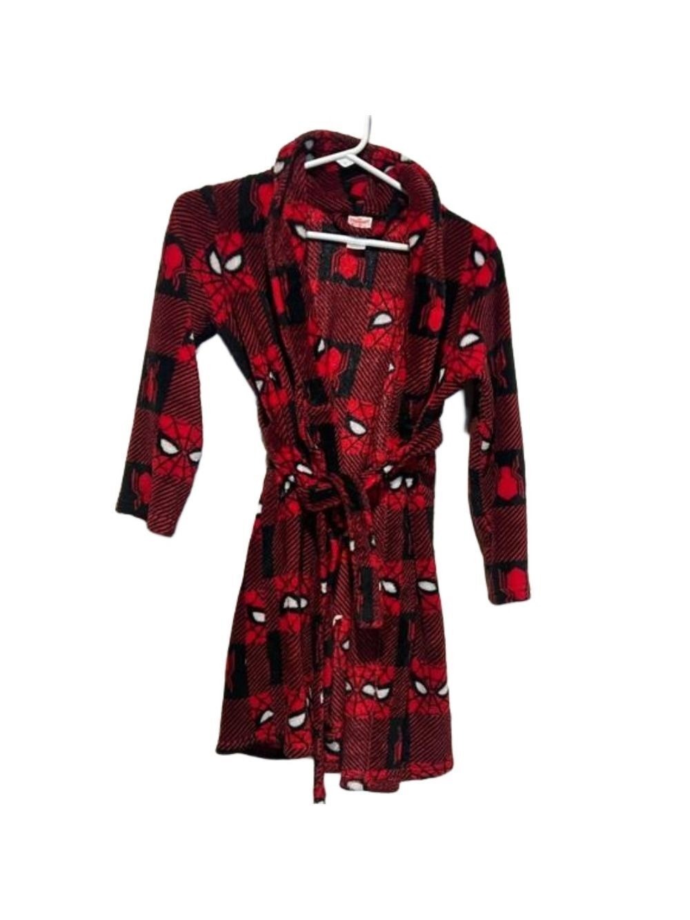 Black, White and red Spider-Man boys robe. Size medium. Used but in great shape